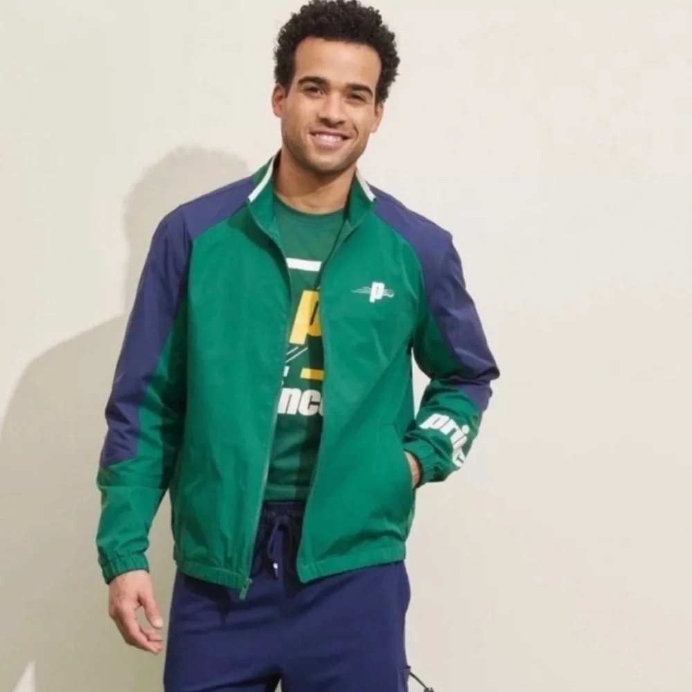 Prince Pickleball Colorblock Track Jacket Men XL Green Navy Full Zip Lightweight
